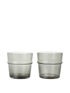 Set 2 pahare gri din sticla 300 ml Boya Ferm Living