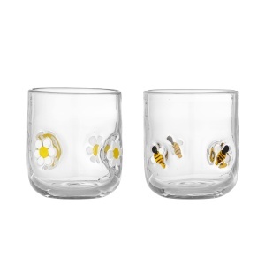 Set 2 pahare transparente din sticla 300 ml Buzz Bloomingville