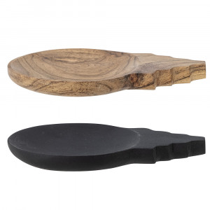Set 2 platouri negru/maro din lemn Tiara Bloomingville