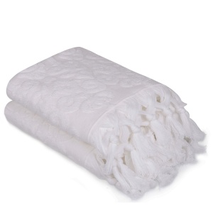 Set 2 prosoape albe din bumbac 50x90 cm Baglamali The Home Collection