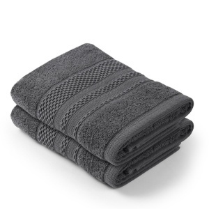 Set 2 prosoape gri din bumbac 50x90cm Piramit The Home Collection