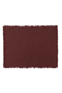 Set 2 protectii de masa din bumbac rosu marsala 38x50 cm Handloom Lorena Canals