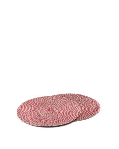 Set 2 protectii de masa rosii din fibre naturale 38 cm Rivela Kave Home