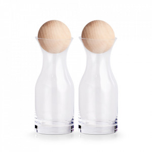 Set 2 recipiente cu capac transparente/maro din sticla 250 ml Schima Ball Zeller