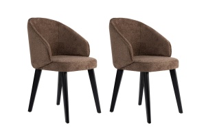 Set 2 scaune dining maro inchis/negre din bumbac Bentley The Home Collection