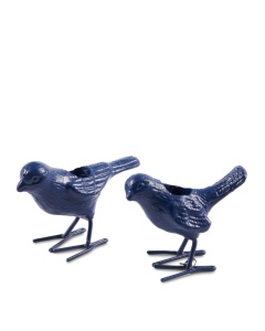 Set 2 suporturi lumanare albastre din metal Flock Of Birds Pols Potten