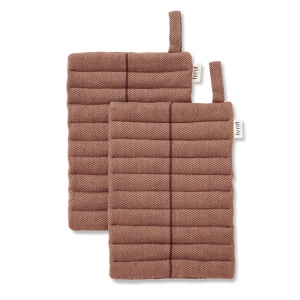 Set 2 suporturi pentru vase fierbinti maro din bumbac Ito Ferm Living