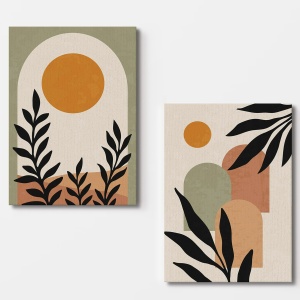Set 2 tablouri din fibre naturale multicolore 70x100 cm Sun The Home Collection