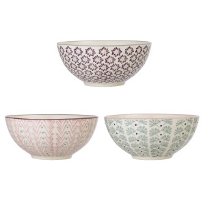 Set 3 boluri multicolore din ceramica 650 ml Maya Bloomingville