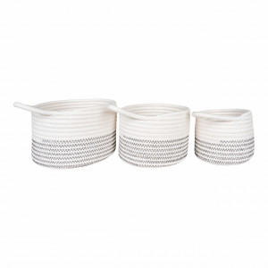 Set 3 cosuri albe/gri din bumbac Algar House Nordic