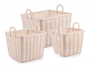 Set 3 cosuri maro deschis din ratan Narra Washed Bizzotto