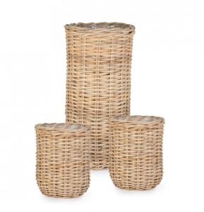 Set 3 cosuri maro din ratan Jefry Bizzotto