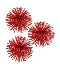 Set 3 decoratiuni suspendabile rosu corai din metal Prickle XS Pols Potten