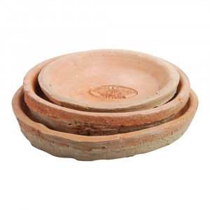 Set 3 farfurii pentru ghiveci portocalii din ceramica Sevin Esschert Design