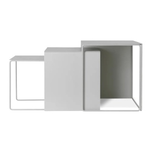 Set 3 mese de cafea gri din metal Cluster Ferm Living