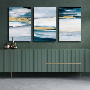 Set 3 tablouri multicolore din fibre naturale 45x70 cm 3P4570GSC-001 The Home Collection