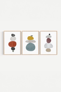 Set 3 tablouri multicolore din lemn Artsycllct42 The Home Collection