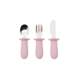 Set 3 tacamuri roz din fibre sintetice Lili Kave Home
