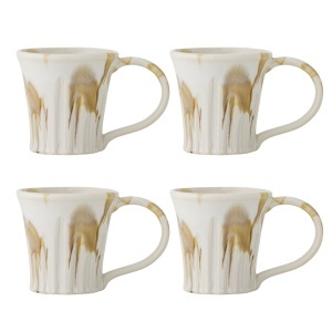 Set 4 cani bej/maro din ceramica 260 ml Joseph Creative Collection