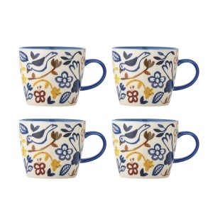 Set 4 cani multicolore din ceramica 300 ml Figuria Bloomingville