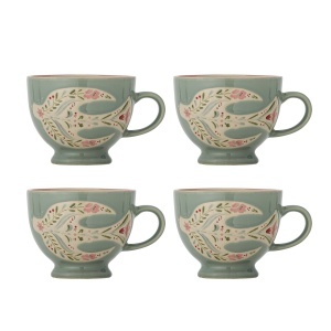 Set 4 cani verzi din ceramica 400 ml Rosalynde Creative Collection