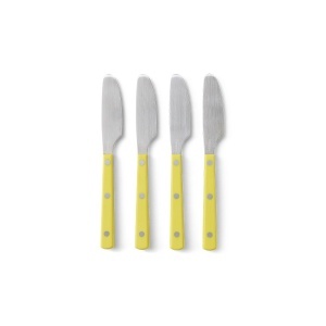 Set 4 cutite galben lamaie din metal 70s HKliving