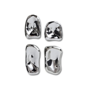 Set 4 decoratiuni de perete argintie din sticla 27x42 cm Sculpture HKliving