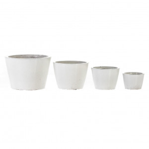 Set 4 ghivece albe din ceramica Keria Thai Natura