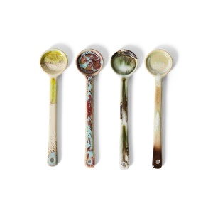 Set 4 lingurite multicolore din ceramica 70s Blend HKliving
