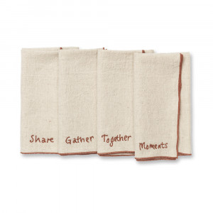 Set 4 servete crem din fibre naturale 40x40 cm Occasion Ferm Living