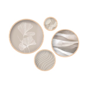 Set 4 tablouri multicolore din lemn Huhu295 The Home Collection