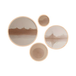 Set 4 tablouri multicolore din lemn Huhu300 The Home Collection