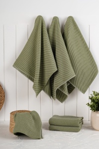 Set 6 prosoape de bucatarie verzi din fibre 43x76 cm Eloise The Home Collection