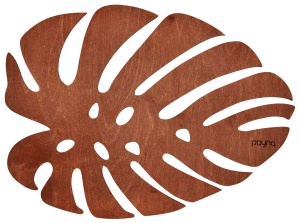 Set 6 protectii de masa roz din lemn 33x45 cm Monstera The Home Collection