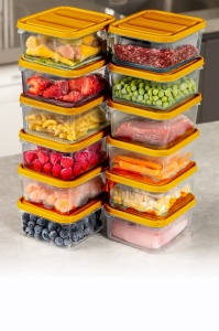 Set 6 recipiente cu capac portocalii din plastic 350 ml YYBLLA3506LI The Home Collection