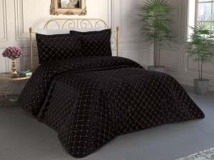 Set cuvertura neagra din catifea Dessert Double The Home Collection