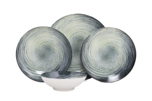 Set de masa 24 piese multicolore din ceramica GBSATN24Y4101630 The Home Collection