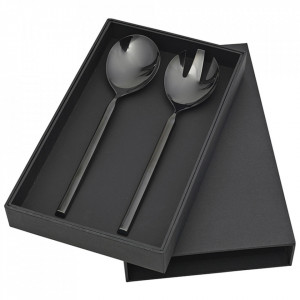 Set lingura si furculita pentru salata negre din inox Tvis L Broste Copenhagen