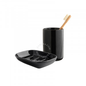 Set savoniera si suport periuta dinti din ceramica Julia Zangra