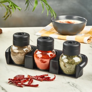 Set suport cu 3 recipiente transparente din sticla ET-00122 The Home Collection