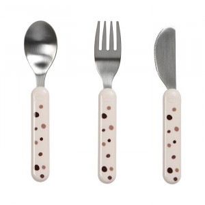 Set tacamuri 3 piese din plastic si inox Pink Dots Done by Deer