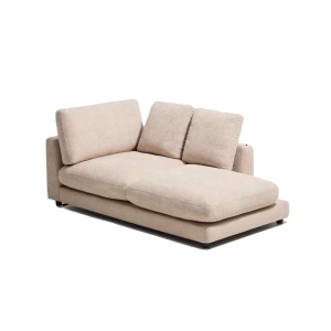 Sezlong canapea modulara bej din textil pentru 1 persoana Gala Micro Boucle Right Kave Home