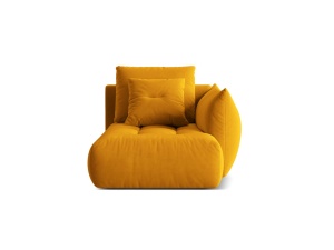 Sezlong canapea modulara galbena din catifea pentru 1 persoana Bloom Casino Right Lounge Micadoni