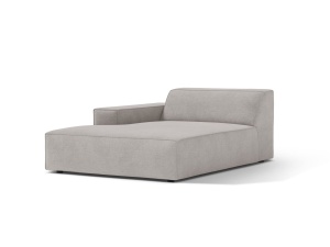 Sezlong canapea modulara gri deschis din textil pentru 1 persoana Jodie Left Micadoni