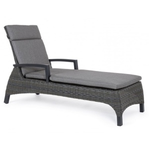 Sezlong gri carbune din metal Britton Bizzotto