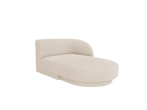 Sezlong pentru canapea modulara bej din textil pentru 2 persoane Miley Right Boucle Micadoni