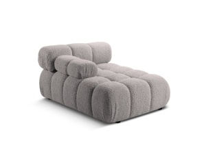 Sezlong pentru canapea modulara gri deschis din textil pentru 1 persoana Bellis Boucle 155 Left Micadoni