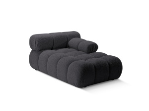 Sezlong pentru canapea modulara gri grafit din textil pentru 1 persoana Bellis Boucle 155 Right Micadoni