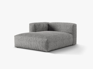 Sezlong pentru canapea modulara gri grafit din textil pentru 1 persoana Martina 176 Boucle Left Micadoni