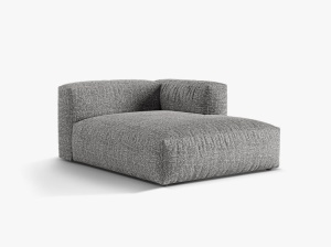 Sezlong pentru canapea modulara gri grafit din textil pentru 1 persoana Martina 176 Boucle Right Micadoni